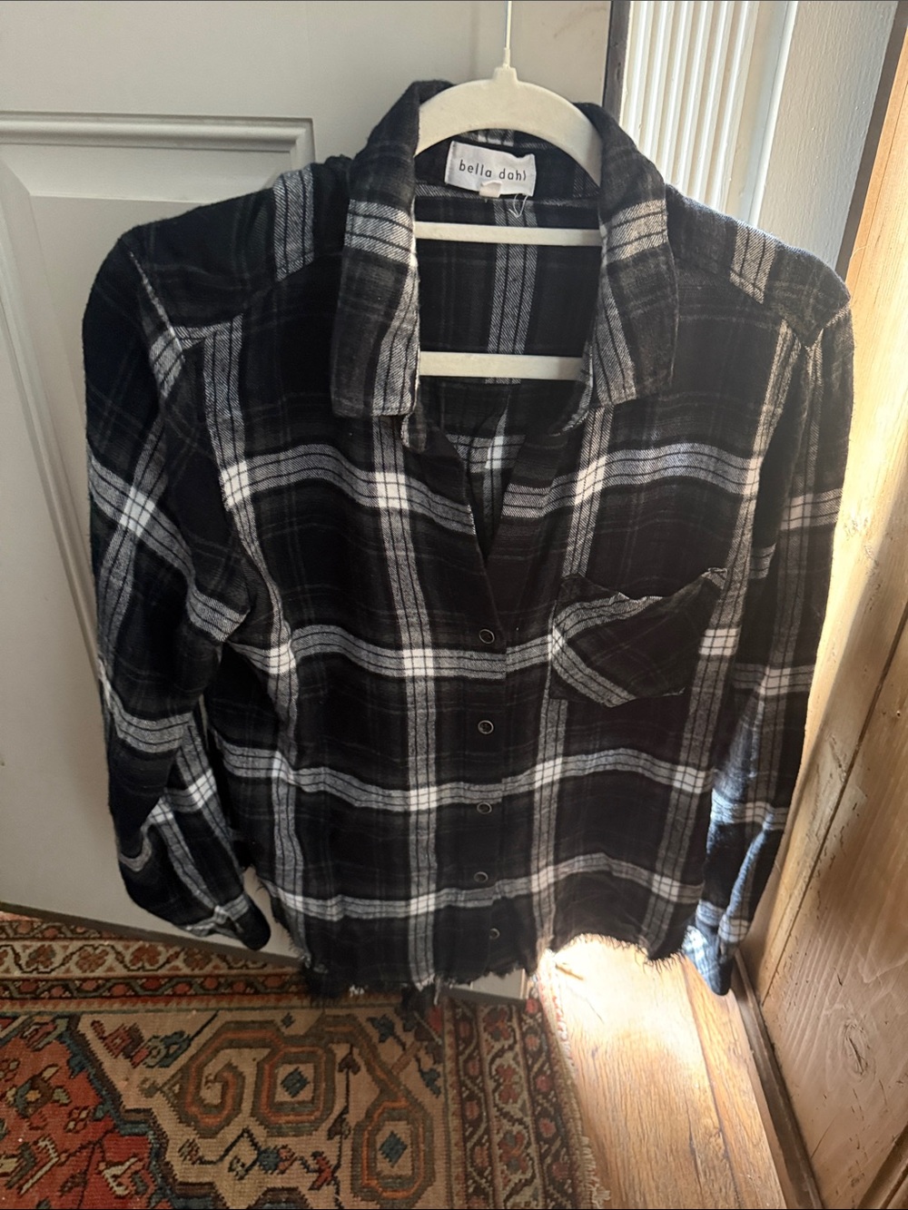 Bella Dahl Black & White Plaid Shirt